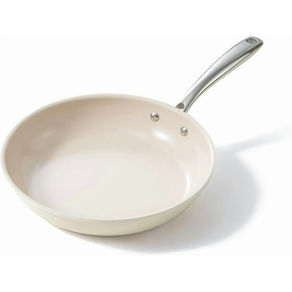 Nonstick Frying Pan Skillet, Ceramic Non-Stick Saute Pans, 9.5 inch Cooking Fry Pan with Stay Cool Handle, All Stovetops (Gas, Electric & Induction), Dishwasher/Oven Safe, PFAS-Free, Non Toxic
