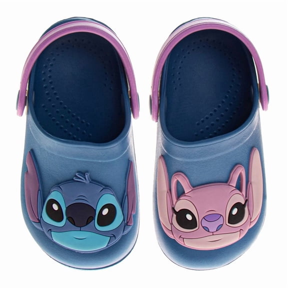 Disney Stitch Girls Slip-On Clogs with Angel and Back Strap (Toddler), Blue, Size: 9-10