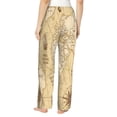 thumbnail image 3 of Naloa World Map Print Women’s Ultra-Soft Comfy Pajama Lounge Pants with Pockets & Drawstring, 3 of 8
