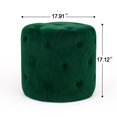 thumbnail image 3 of Homebeez Round Velvet Ottoman,Cushion Padded Seat, Footrest Stool for Entryway Bedroom Living Room, 3 of 5