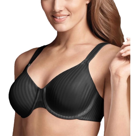 Women's Playtex 4747 Secrets Perfectly Smooth Underwire Bra (Black Stripe 36DD)