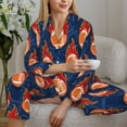 thumbnail image 6 of Daiia American Football and Fire Flames for Women's Long-Sleeved Pajama Set – Soft & Comfortable Sleepwear Button-Up Pajamas Cozy Lounge Wear-Medium, 6 of 7