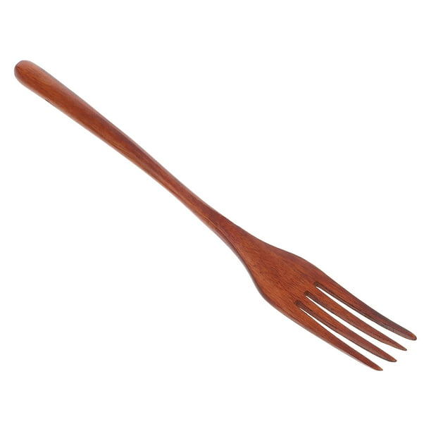 ColoMX Tenedor agitador de madera resistente al desgaste para cocina, utensilios de cocina con mango largo, tenedor para Buffet