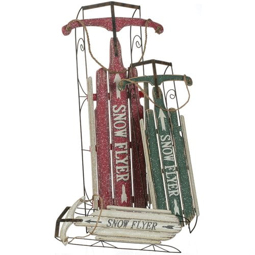 The Holiday Aisle 3 Piece Snow Flyer Sled Set by