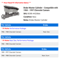 thumbnail image 2 of Brake Master Cylinder - Compatible with 1984 - 1997 Chevy Camaro 1985 1986 1987 1988 1989 1990 1991 1992 1993 1994 1995 1996, 2 of 2