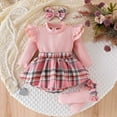 thumbnail image 2 of Gubotare Baby Girl Dresses Fall Baby Girl Fall Winter Clothes Flower Short Sleeve Romper Dress Princess Dress Cake Smash Dress 0 3 6 9 12 18 24 Months (Pink,0-3 Months), 2 of 9