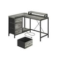 thumbnail image 1 of GloryStar L Shaped Home Office Desk,Computer Desk with Power Outlets & LED Lights,Gaming Computer Desk with Drawers & Shelves,Monitor Stand,Storage Shelves,for Living Room, Study, Bedroom(Grey), 1 of 9