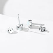 ChicSilver Sterling Silver Heart White Opal Stud Earrings Hypoallergenic Birthday Jewelry Gifts for Women