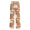 thumbnail image 4 of Edvintorg Lounge Pants Women Halloween Printed Loose Trouser Elastic Waisted Wide Leg Pant with Drawstring Womens Clothes Khaki S-2XL, 4 of 8