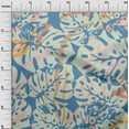 thumbnail image 3 of oneOone Silk Tabby Blue Fabric Tropical Monstera Leaves Sewing Fabric By The Yard Printed Diy Clothing Sewing Supplies 42 Inch Wide, 3 of 4
