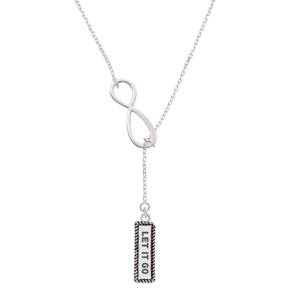 Delight Jewelry Let It Go Silver tone Elegant Infinity Lariat Necklace