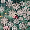 thumbnail image 1 of CUITING GuassLee 36 Pack Plastic Silver Snowflake Ornaments   Hanging Decorations for Christmas Tree, 1 of 7