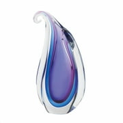 Accent Plus  Purple Curl Art Glass Vase, Blue