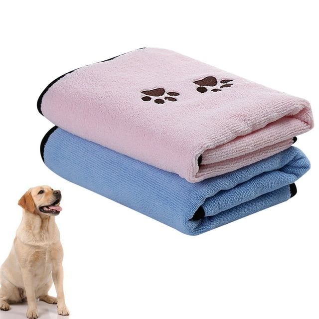 2PCS Pet Towel Soft Super Absorbent Multi-purpose Pet Bath Towel for Cats Dogs