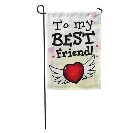 Garden Best Buys Discount Code SIDONKU Colorful Love to My Best Friend Pink Choice Forever Boy Garden Flag Decorative Flag House Banner 12x18 inch ()