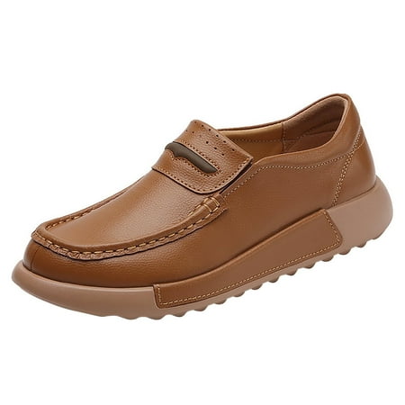 

Pyhlmscde Womens Loafers Platform Penny Shoes Classic Round Toe Comfortable Business Work Shoes Casual Walking Shoes
