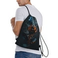 thumbnail image 3 of Drawstring Backpack - Blue and Red Roses Artwork Splash Proof Small Drawstring Gym Bag for Women Men, Cinch Sports String Bag Backpack for Travel Swimming Beach, 3 of 8