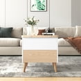 thumbnail image 2 of Modern Lift-Top Coffee Table with Hidden Storage, Extensible Side Table, Oak & White, Ideal for Small Living Rooms, Multifunctional Furniture, 2 of 8