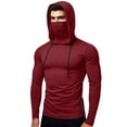 thumbnail image 2 of hotojiny Men's Performance Fishing Hoodie Shirt Fashion UPF 50+ Sun Protection Long Sleeve Muscle Shirts with Mask, 2 of 7