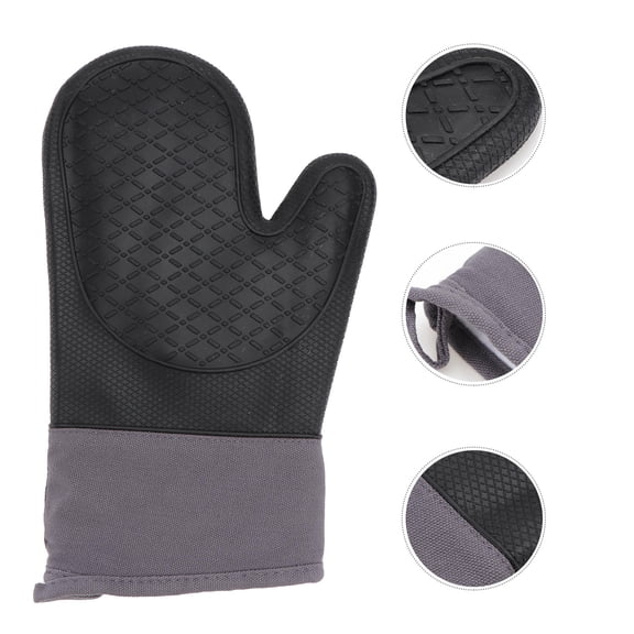 Soimiss Heat Gloves for Cooking Barbecue Glove Black Cotton Cloth 1Pc