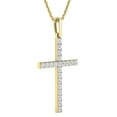 thumbnail image 2 of Dazzlingrock Collection Round White Diamond Cross Religious Pendant for Her with Gold Chain (0.50 ctw, Color I-J, Clarity I1-I2) in 18K Yellow Gold, 2 of 5