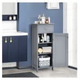 thumbnail image 4 of WDZS Bathroom Floor Cabinet, Wooden Side Storage Cabinet, Freestanding Single Door Bathroom Cabinet with Large Drawer & 2 Adjustable Shelves for Living Room Kitchen (Grey), 4 of 9
