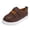 Brown, variant on Toddler Boys Leather Casual Slip On Sneakers Adjustable Hook and Loop Walking Shoes Non Slip Lightweight Flat Daily Dress Shoes