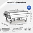 thumbnail image 2 of Chafing Dishes, Mirror Dish Set 8QT, Rolled Edge Servers and Warmers for Buffet, Party, Wedding, Christmas (8, 1/3 Size), 2 of 8