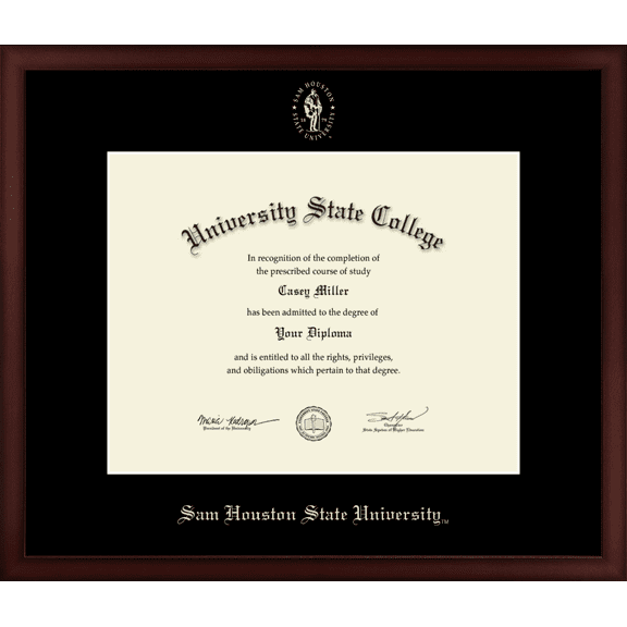 Sam Houston State University Diploma Frame, Document Size 14" x 11"