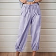 thumbnail image 2 of Sngxgn Womens Pants with Pockets Straight-Leg Loose Comfy Drawstring Lounge Running Long Active Casual Sweatpants(Purple,S), 2 of 8
