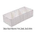 thumbnail image 3 of Akmoler Woven Toilet Paper Storage Basket, 3-Section Divided Tank Topper, Natural Handwoven Paper Rope Basket Organizer for Bathroom Countertop Shelf Bathroom Home Decor - White, 3 of 7