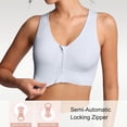 thumbnail image 3 of TEMOGU-Sports Bras for Women Full Support Front Zip Closure Compression Bras Post Surgery Wireless Racerback Sport Brassiere, 3 of 4