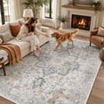 thumbnail image 5 of KUETH Modern Area Rug 6x9, Machine Washable Rugs for Living Room, Non Slip Rug with Printed, Low Pile Carpet, Light Taupe Brown, 5 of 9