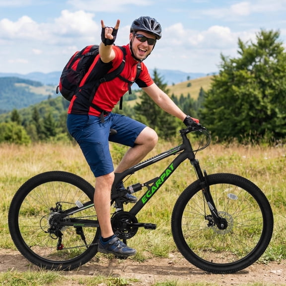 Ambifirner 24 Inch Mountain Bike for Men and Women,Steel Frame Shock Fork Plus Shock Absorber 21-speed Unisex Mountain Bike