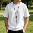 thumbnail image 2 of YAYUBA Mens Short Sleeve T-Shirts Casual Graphic Gradient Printed Tee Crewneck Summer Beach Hawaiian Vintage Shirts White M/1个点, 2 of 4