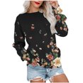 thumbnail image 2 of Cyber&Monday Deals Dyegold Pullover Sweaters For Women Fall Fashion 2023 Vintage Floral Print Western Tops Shirts Casual Loose Teen Sweatshirts, 2 of 5
