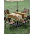 thumbnail image 5 of Square Outdoor Tablecloth with Umbrella Hole Vintage Wood Grain Outside Table Cloth Waterproof Patio Table Cover Farmhouse Abstract Retro Geometric Zipper Tablecloths for Picnic Camping 60x60 Inch, 5 of 8