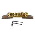 thumbnail image 4 of Silletas de puente ajustables de palisandro para guitarra de jazz, accesorio de repuesto dorado, 4 of 8