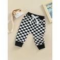 thumbnail image 3 of Bagilaanoe Newborn Baby Boy Girl Casual Long Pants Checkerboard Printed Trousers with Pockets 6M 12M 18M 24M 3T Sweatpants, 3 of 7