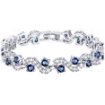 thumbnail image 1 of Pulsera de circonia cúbica de tenis azul para mamá, hija, mujer, brazalete clásico de zafiro chapado en 14K, regalos de joyería de cristal Zhivalor WRQX-407-1, 1 of 1
