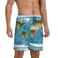 thumbnail image 2 of Fotbe Earth View World Map Pajama Shorts for Men, Men's Pajama Bottoms, Sleepwear,Short Pajama Pants-3X-Large, 2 of 9