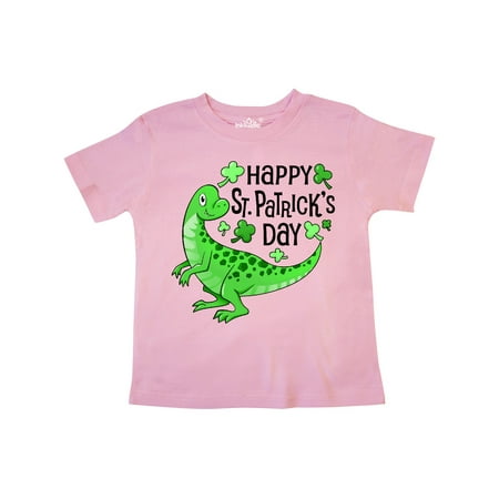 

Inktastic Happy St. Patrick s Day- green dinosaur Gift Toddler Boy or Toddler Girl T-Shirt