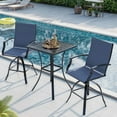 thumbnail image 4 of AMOPATIO 3-Piece Patio Swivel Bar Set - All Weather High Top Bistro Set with 2 Oversize Bar Stools & Metal Table for Backyard, Garden, Porch, Blue, 4 of 6