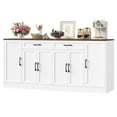 thumbnail image 3 of Hiphuta 70.8"W Large Buffet Cabinet with 6 Doors, Modern Farmhouse Sideboard with 2 Drawers, Coffee Bar for Kitchen Dining Room Living Room, White, 3 of 7