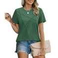 thumbnail image 6 of Weiqiqre T Shirts for Women Short Sleeve Shirts 2025 Pleated Summer Fashion Tops Loose Fit Crew Neck Casual T-Shirts Vacation Outfits, 6 of 8