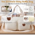 thumbnail image 5 of Yucurem Diaper Bag Tote, Large Capacity Diaper Bag with Multi-Pockets, Portable Quilted Baby Bag for Mom Dad, One Bear Printed, 5 of 9