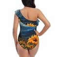 thumbnail image 5 of Goofa Elegant Sunset Sunflower Pattern Women's One Piece Swimsuits Tummy Control Bathing Suits Asymmetric One Shoulder Swimwear-Large, 5 of 6