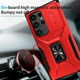 thumbnail image 2 of Phone Case for Samsung Galaxy S23 Ultra Case with Sliding Camera Cover, with 360° + 100° Free Rotation Metal Finger Ring Bracket, Fit Magnet Car Mount, 2 In 1 Case Cover for Galaxy S23 Ultra, Red, 2 of 8