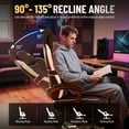 thumbnail image 4 of Luxvie Gaming Chair with Footrest PU Leather High Back Ergonomic Office Gamer Chair with Headrest and Massage Lumbar Cushion Racing Comfortable Computer Video Game Chair for Adults, Beige, 4 of 11