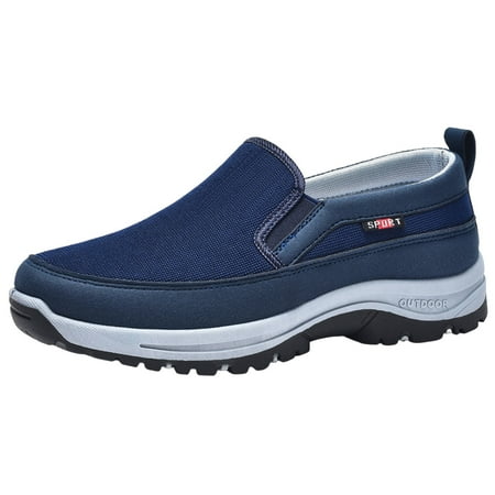 

eileial Shoes Men Orthowalkway Mens Shoes Men s Arch Support Slip-on Canvas Loafers Orthopedic Sneakers Dark Blue 10